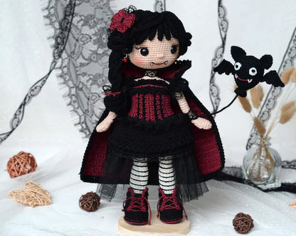 Patrón Amigurumi Muñeca Vampiro – Instrucciones Paso a Paso en Español (PDF)