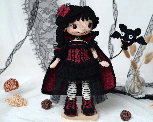 Patrón Amigurumi Muñeca Vampiro – Instrucciones Paso a Paso en Español (PDF)