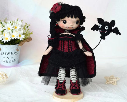 Patrón Amigurumi Muñeca Vampiro – Instrucciones Paso a Paso en Español (PDF)