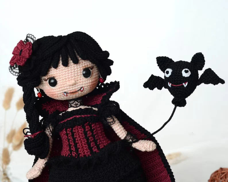 Patrón Amigurumi Muñeca Vampiro – Instrucciones Paso a Paso en Español (PDF)