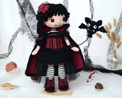 Patrón Amigurumi Muñeca Vampiro – Instrucciones Paso a Paso en Español (PDF)